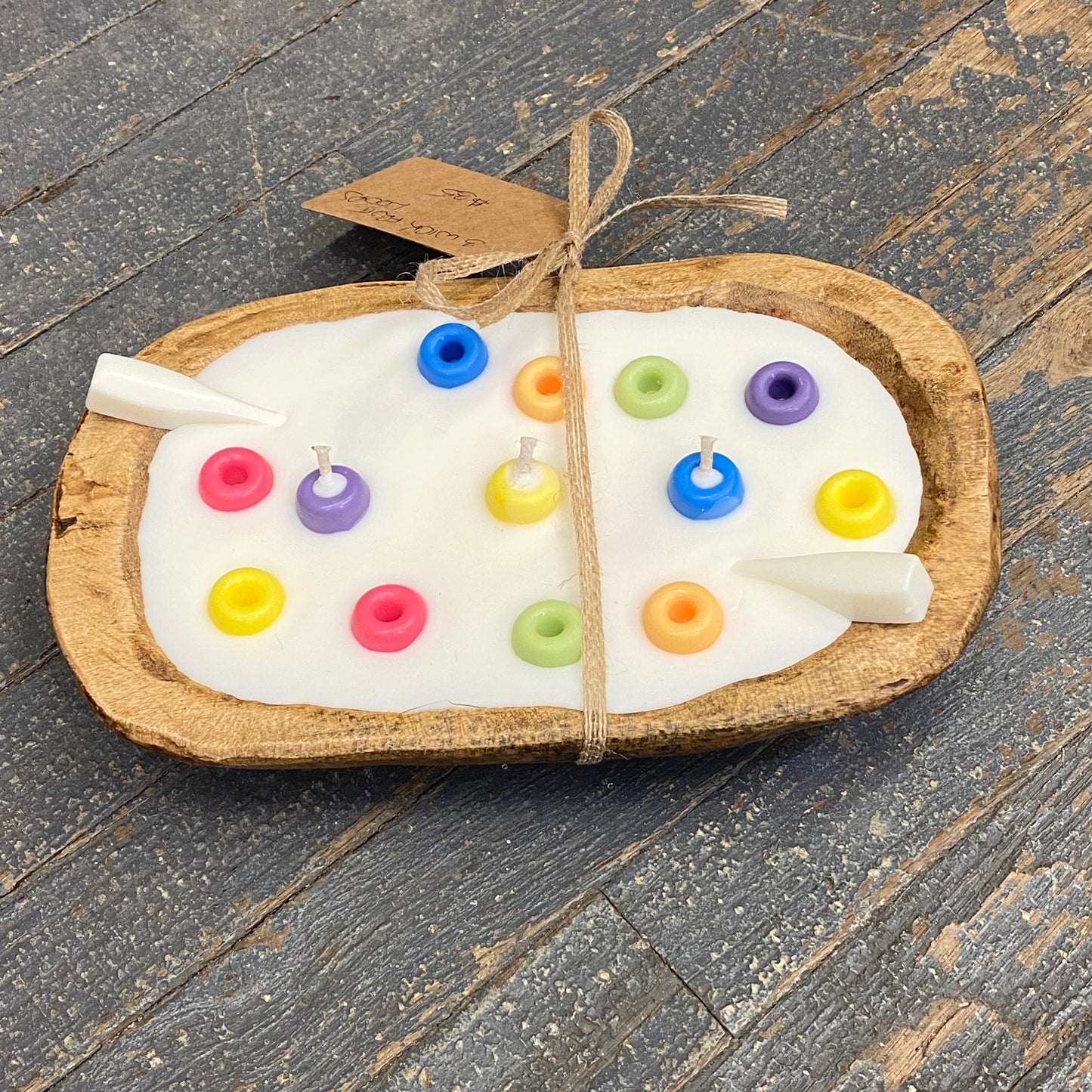 Fruit Loops Cereal Spoon Sunshine Kisses Melt Bar Dough Bowl 3 Wick Candle