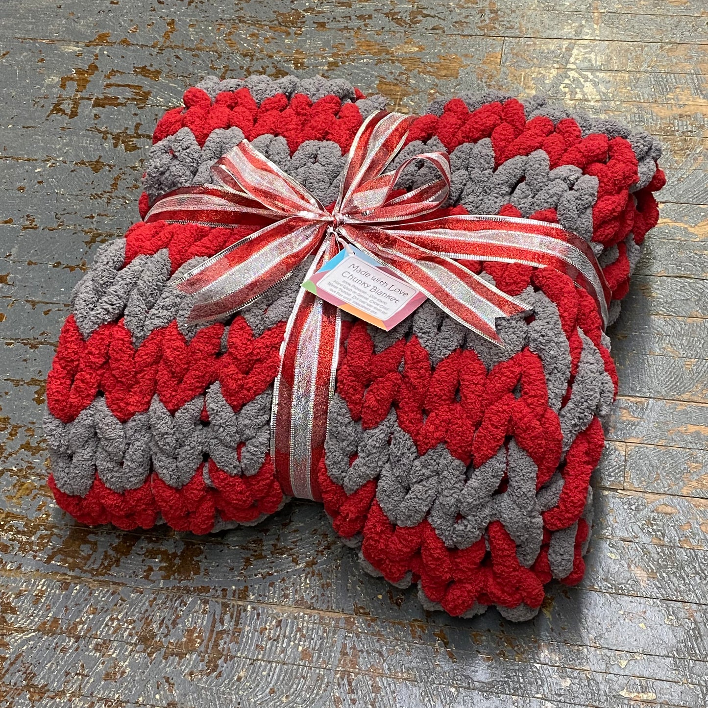 Scarlet Grey Handmade Chunky Knit Blanket Throw