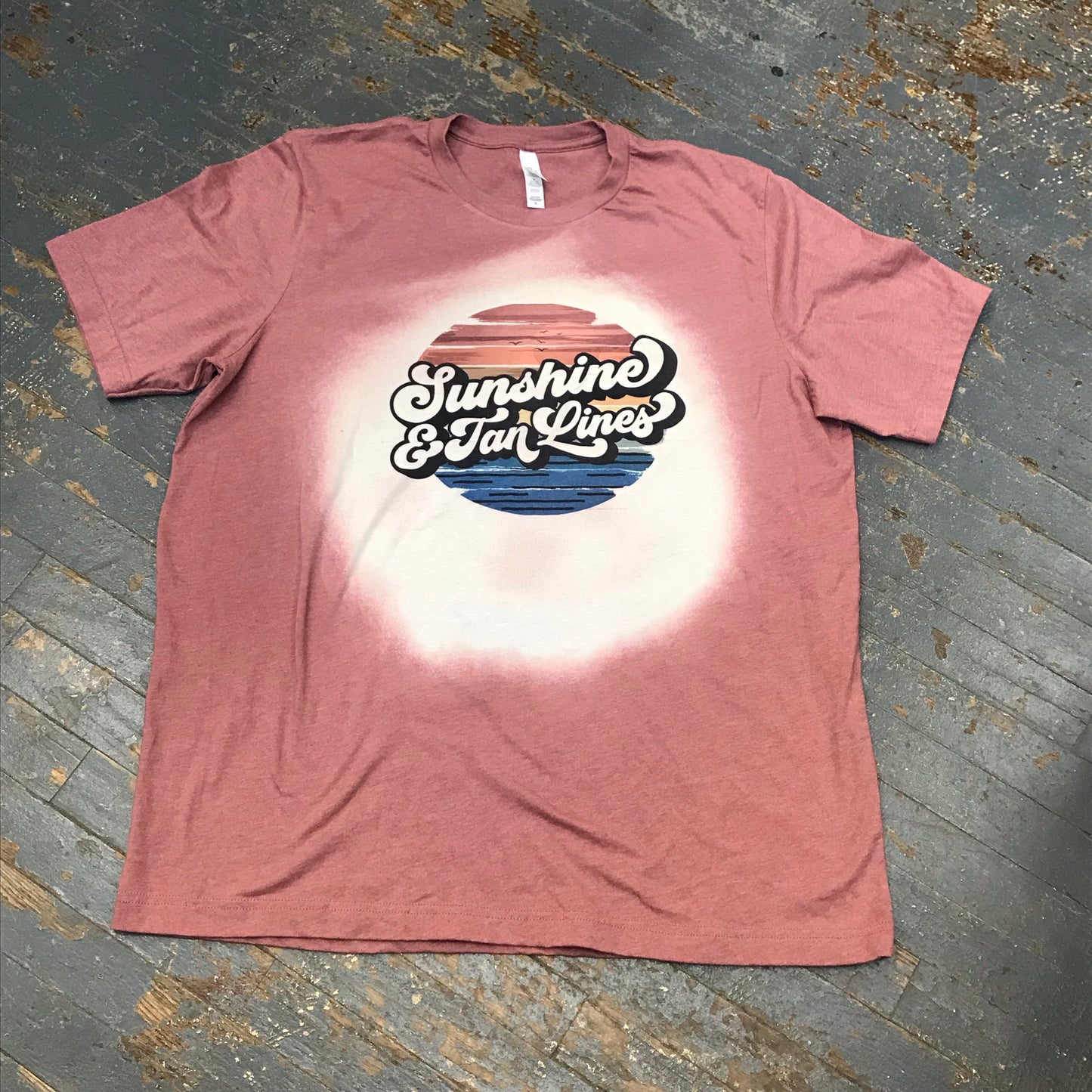 Sunshine Tan Lines Bleached Graphic Designer Short Sleeve T-Shirt
