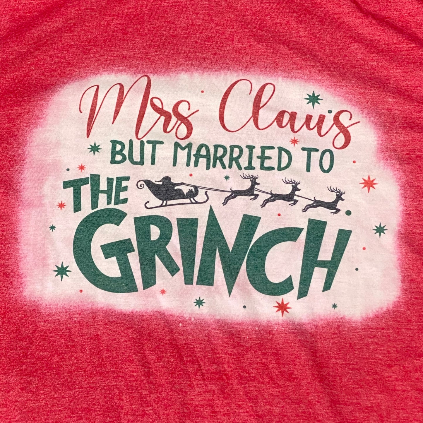 Holiday Mrs Clause Married Bleached Graphic Designer Short Sleeve T-Shirt