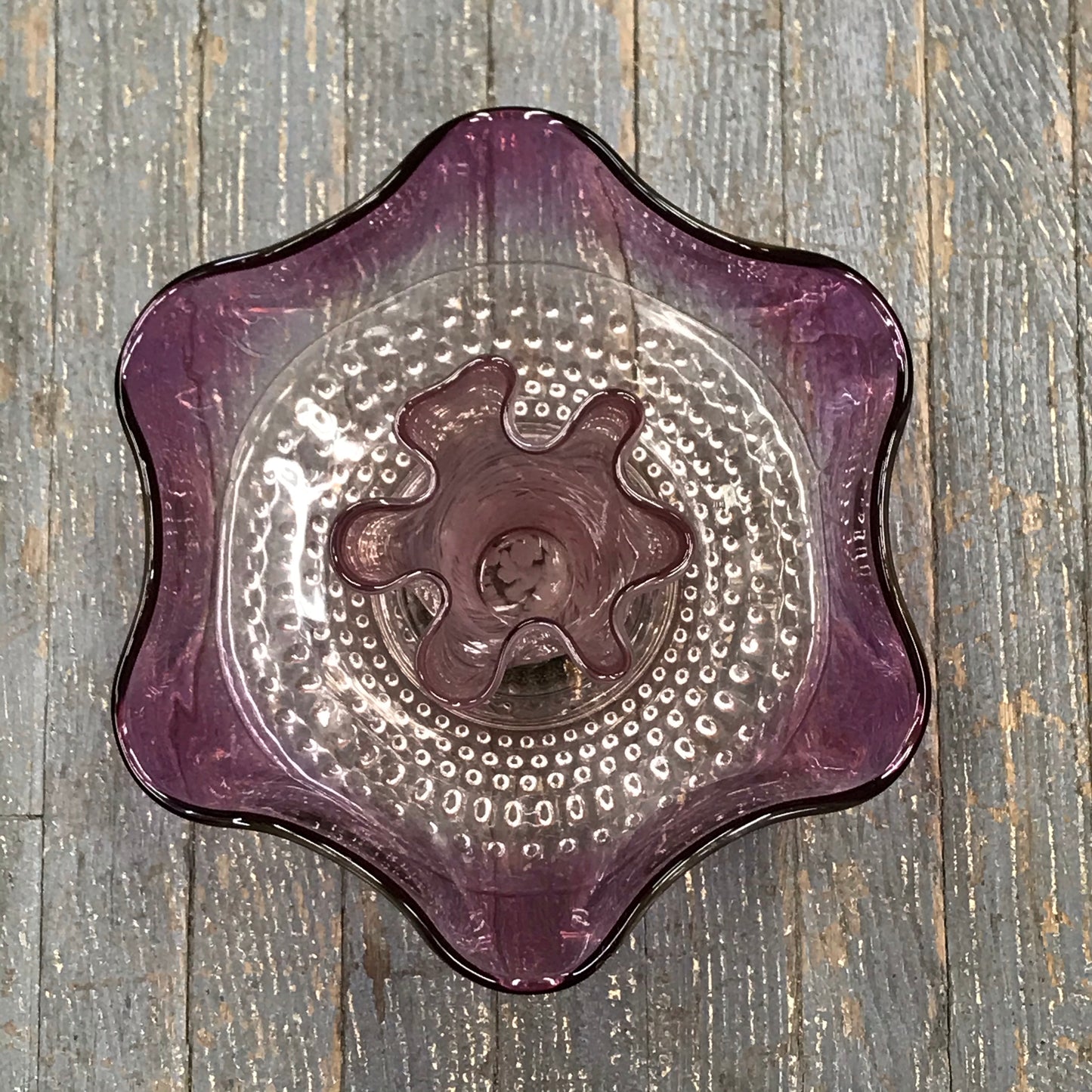 Depression Glass Garden Flower Large Pink Pastel Purple Spiral Vase