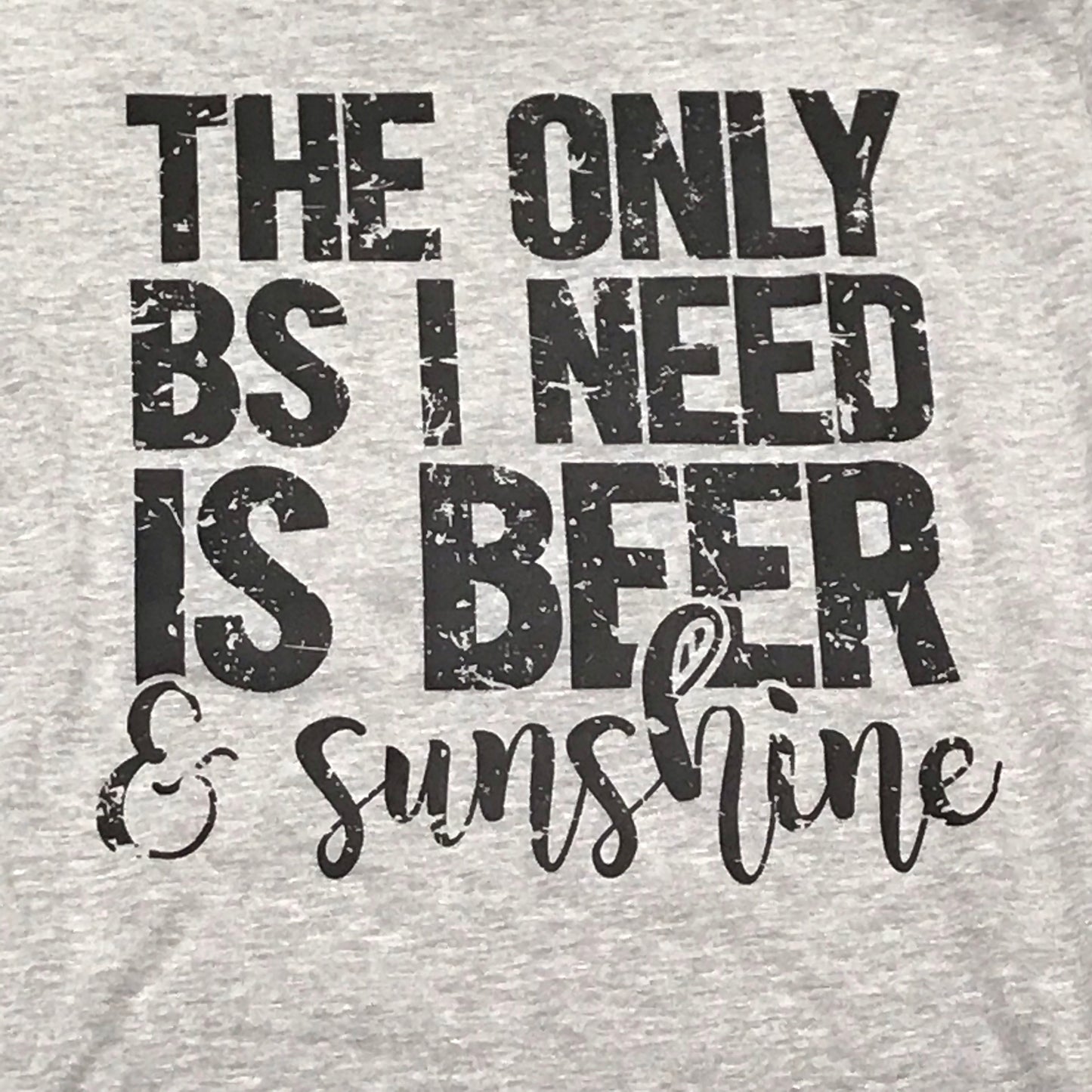 Only BS is Beer Sunshine Graphic Designer Short Sleeve T-Shirt