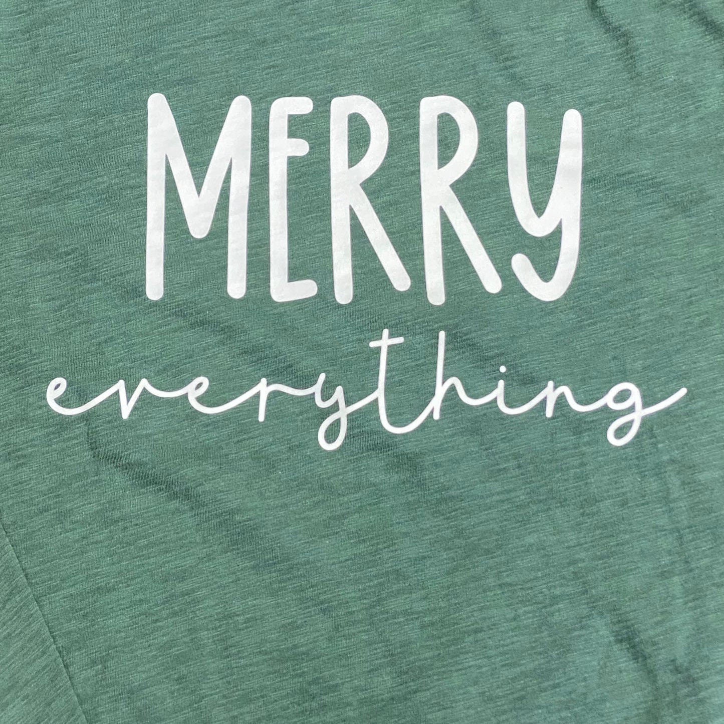Merry Everything Full Chest Graphic Designer Long Sleeve Shirt Green