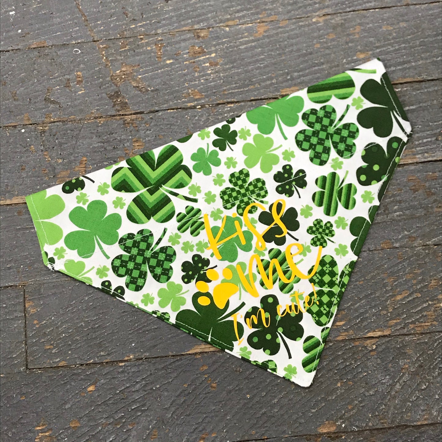 St Patrick's Day Lucky Shamrock Kiss Me Clover Dog Collar Pet Bandanna Neck Scarf LG