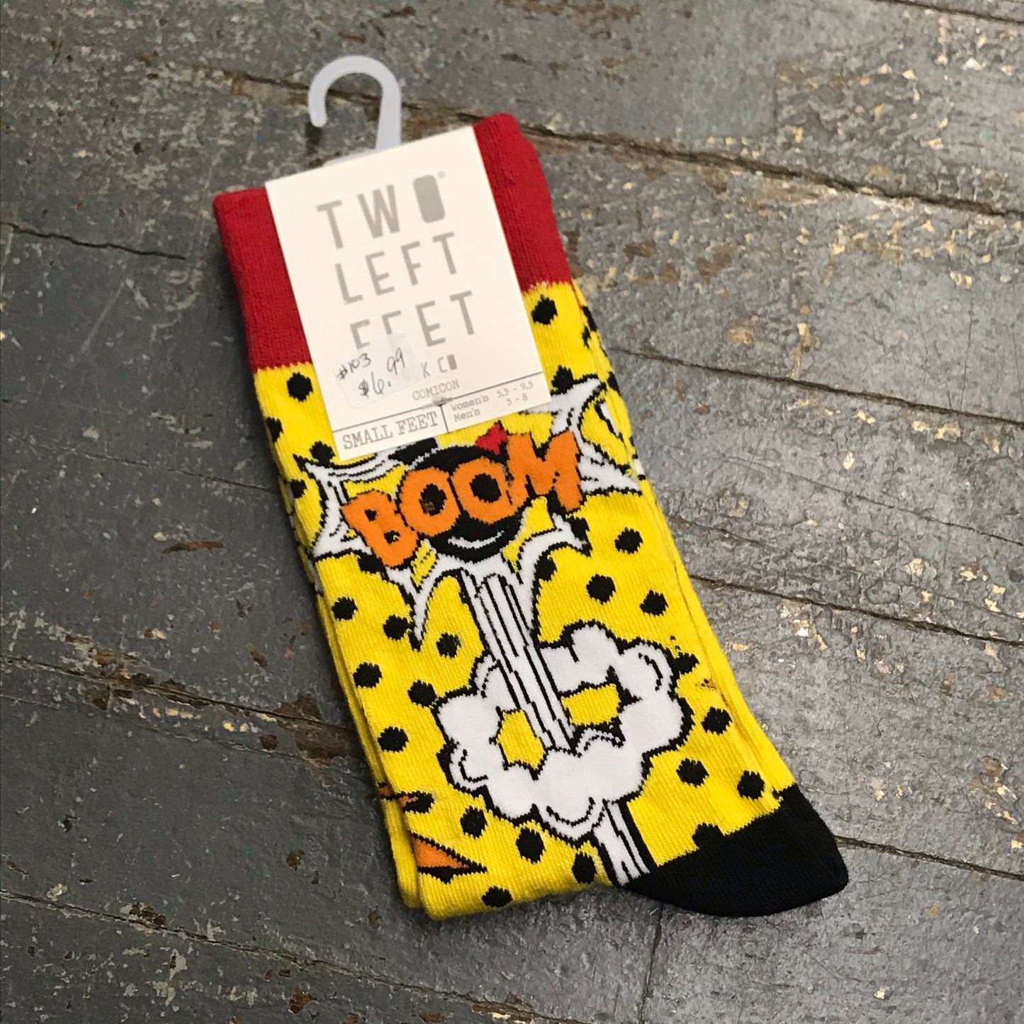 Boom Comicon Comic Two Left Feet Pair Socks
