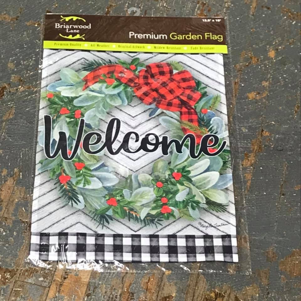 Welcome Wreath Winter Holiday Garden Flag