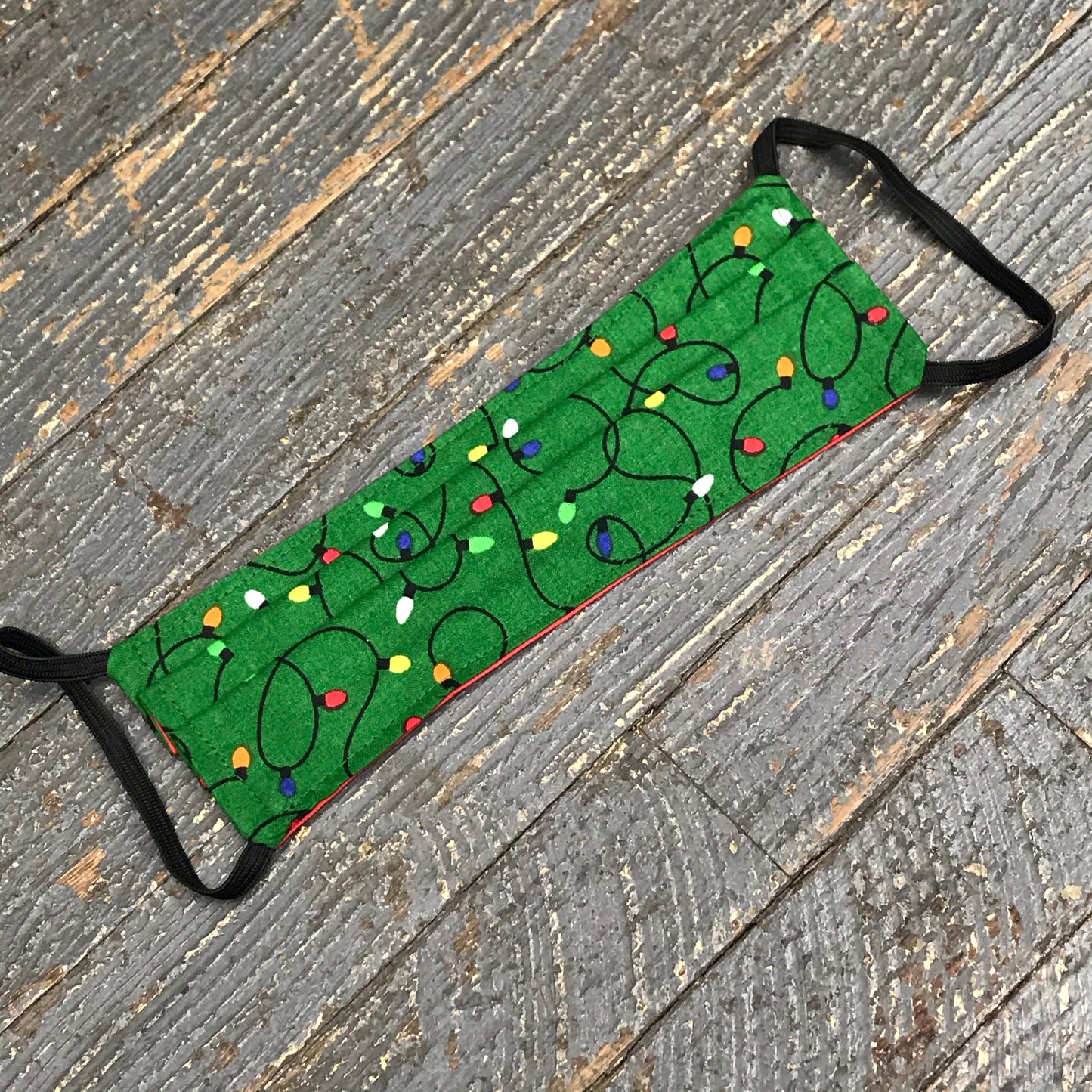 Christmas Lights Handmade Cotton Cloth Face Mask Reversible Reusable
