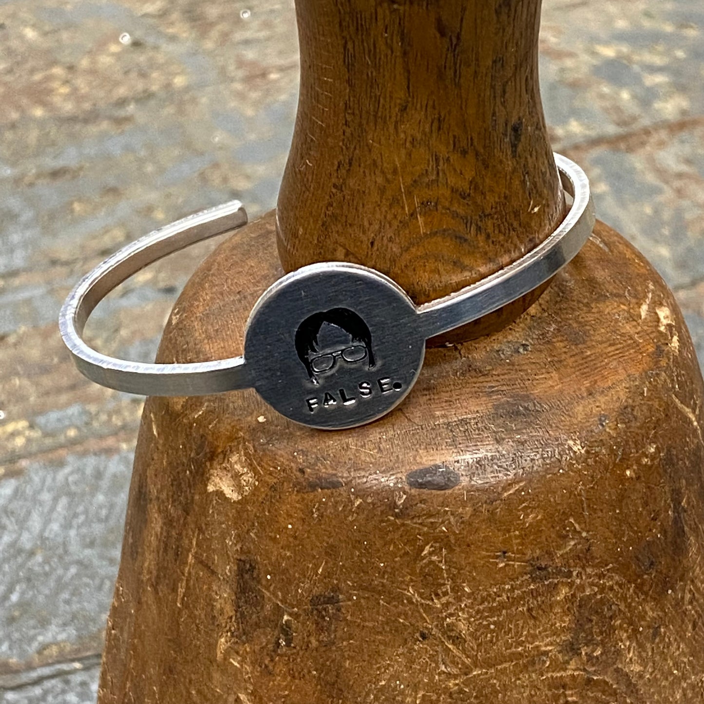 The Office Dwight False Custom Stamped Cuff Bracelet