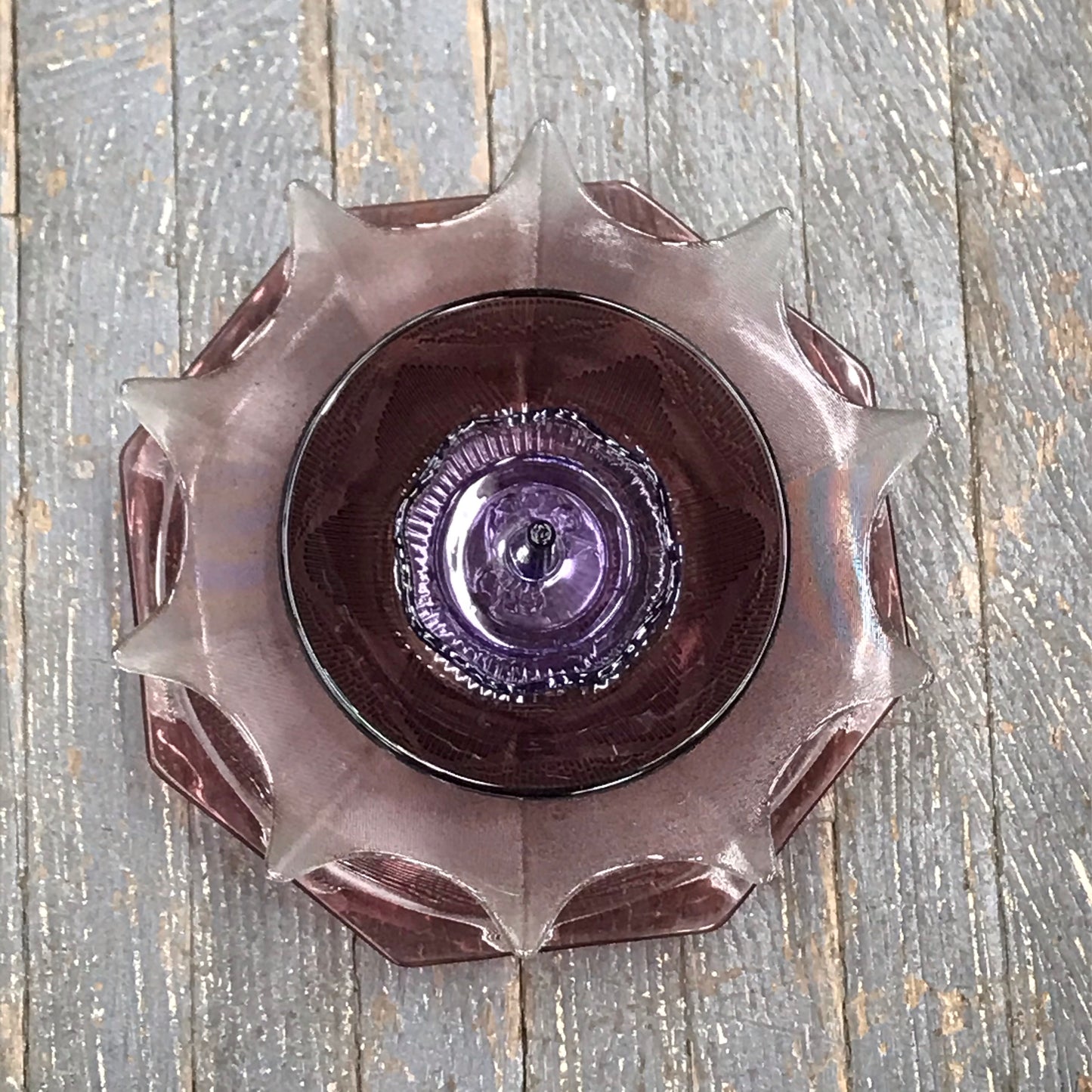 Depression Glass Garden Flower Large Purple Plum Cone Tones