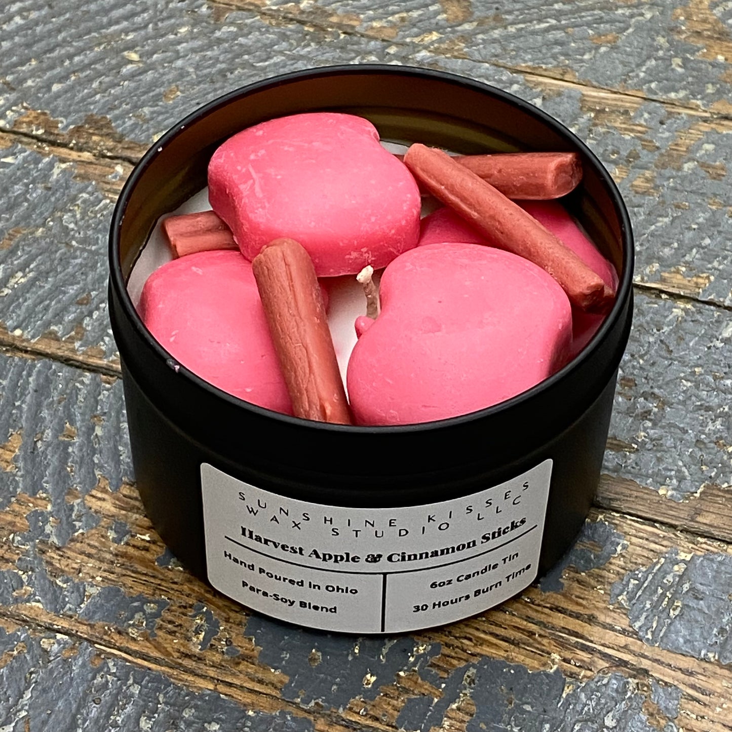 Harvest Apple Cinnamon Sticks Sunshine Kisses Melt Bar Tin Candle