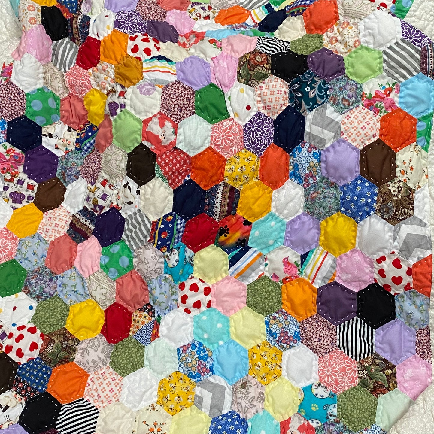 Dragonfly Border Misc Hexagon Patch Handmade Piece Quilt Fleece Blanket Throw