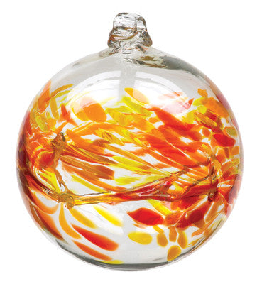 Hand Blown Glass Ornament Globe January Birthday Orb Ball by Kitras Art Glass