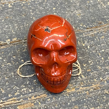 Skull Carving Solid Semiprecious Natural Gemstone Small Red