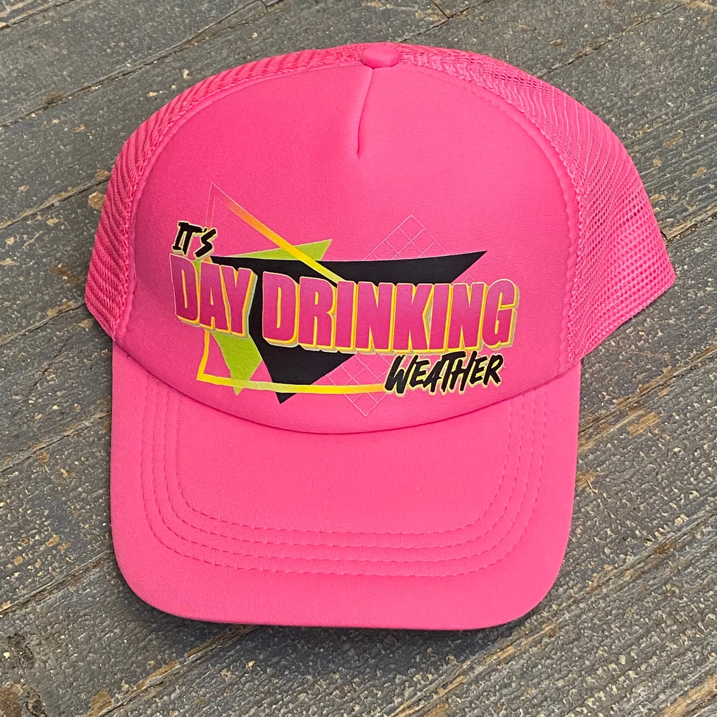 Day Drinking Weather Soft Trucker Ball Cap Pink