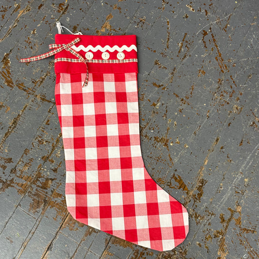 Handcrafted Holiday Stocking Red Plaid