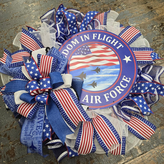 Air Force Military Proud Holiday Wreath Door Hanger