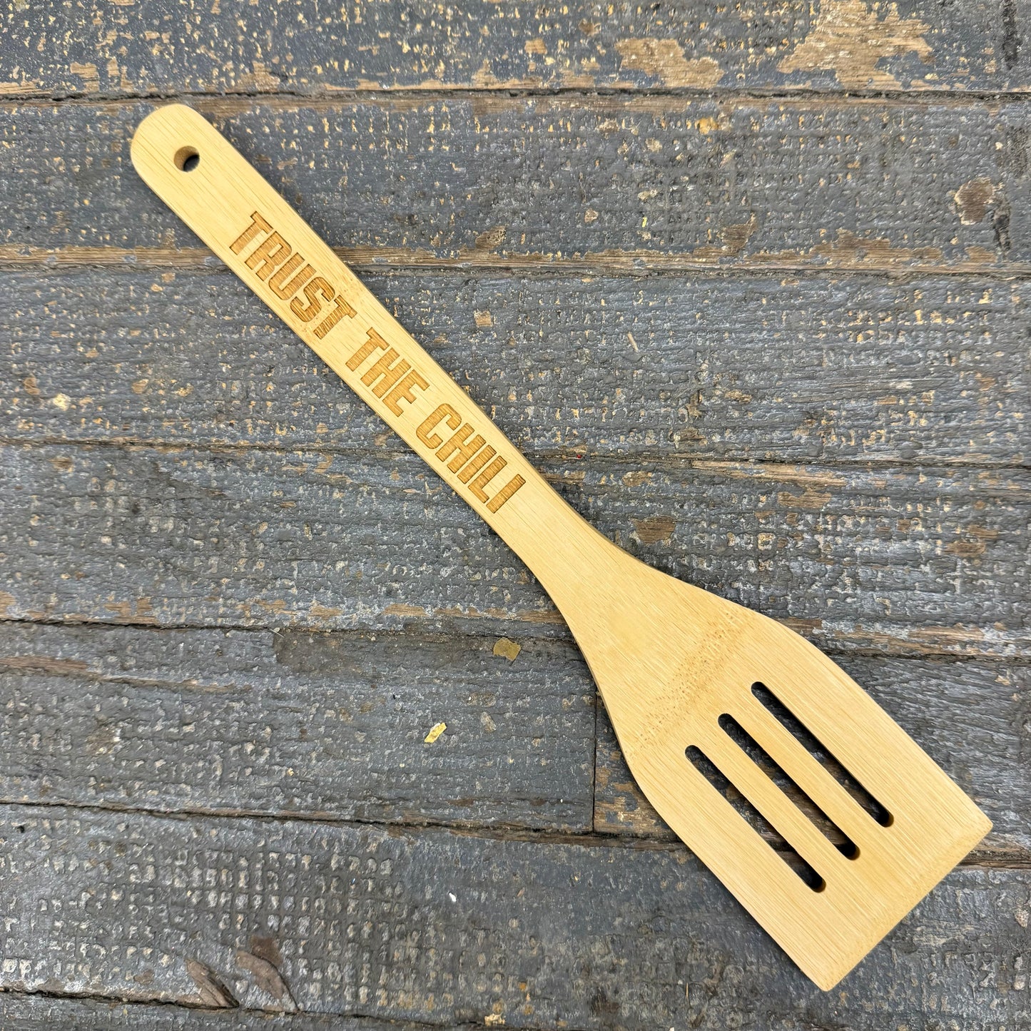 Wood Engraved Kitchen Utensil Chili Soup Spoon Trust the Chili