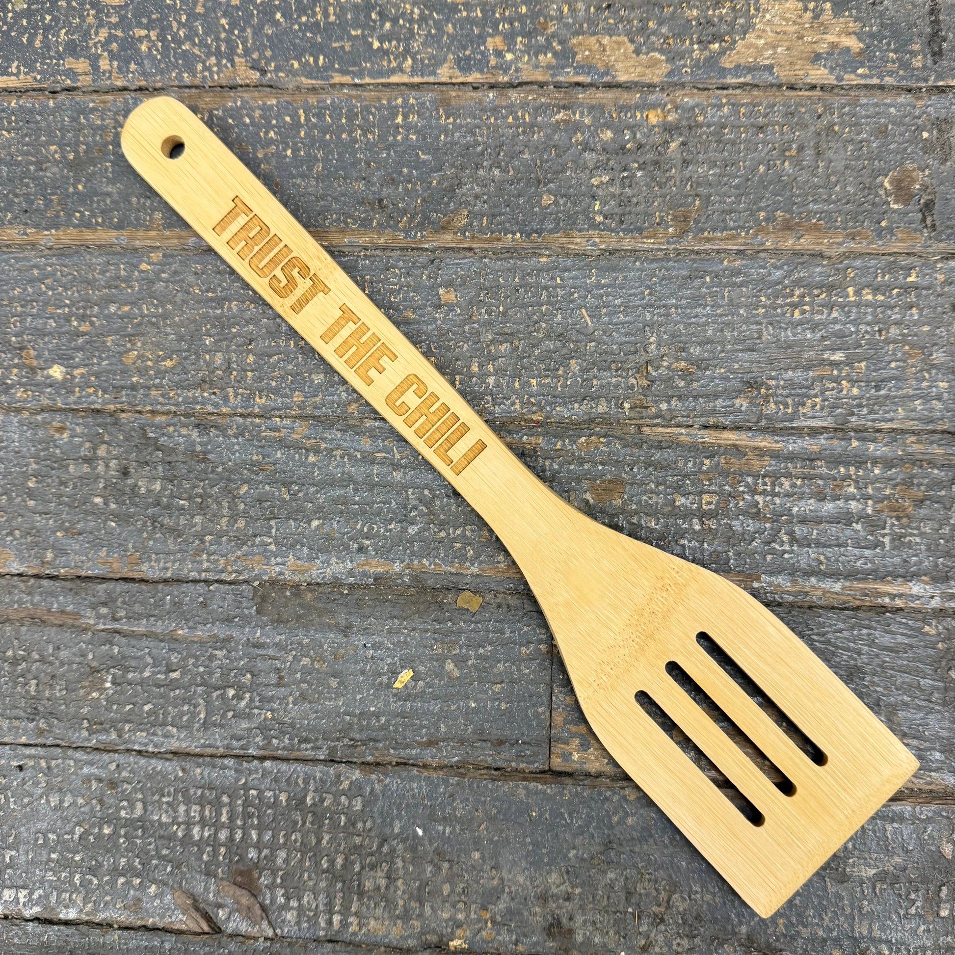Wood Engraved Kitchen Utensil Chili Soup Spoon Trust the Chili
