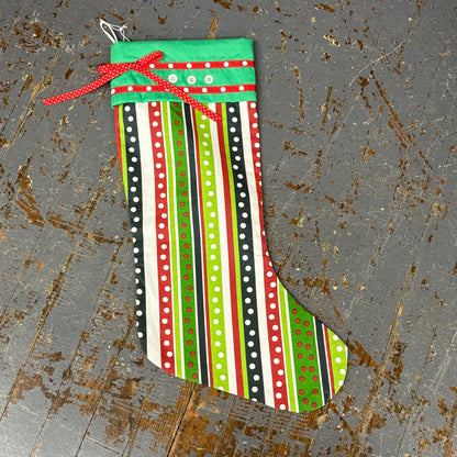 Handcrafted Holiday Stocking Christmas Stripe
