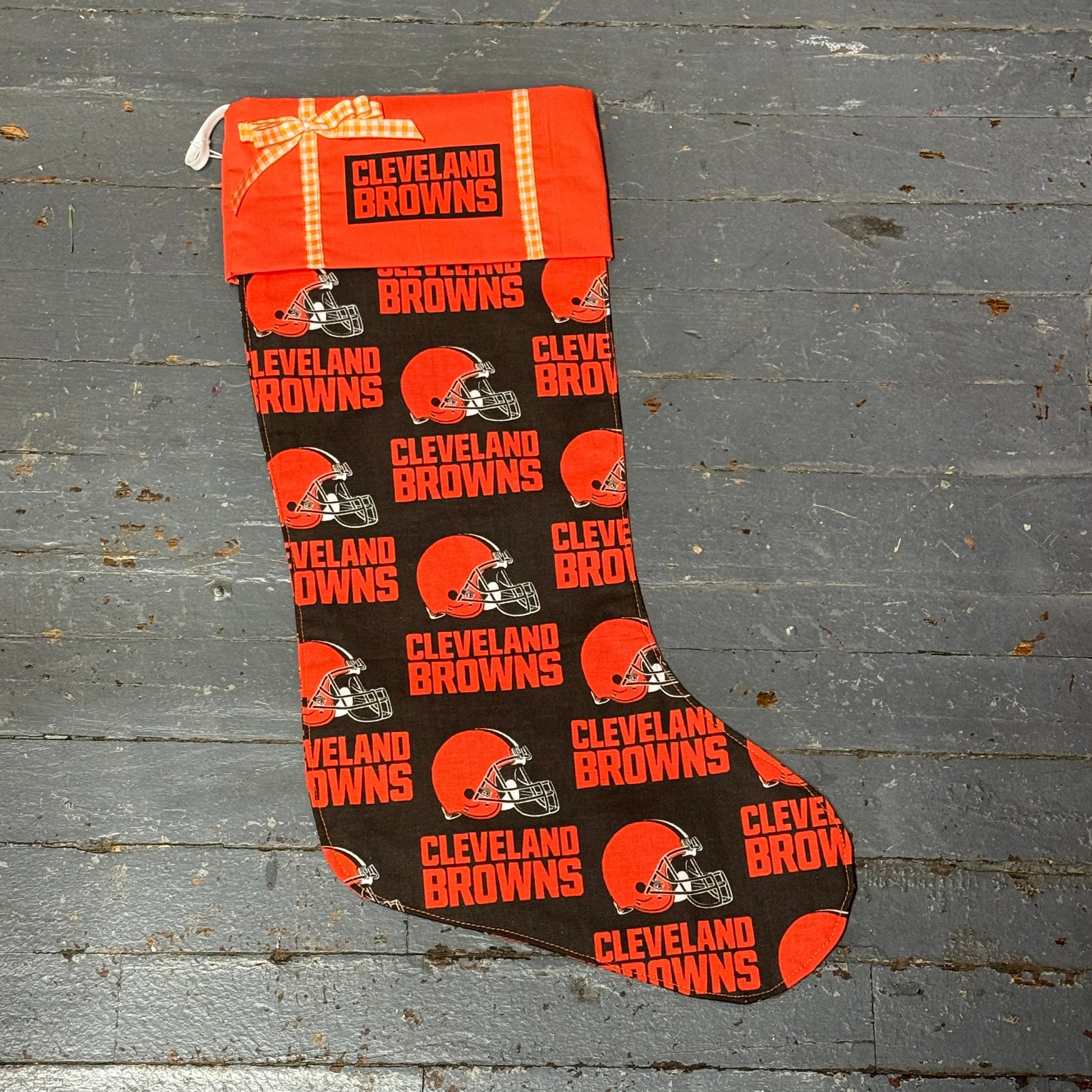 Handcrafted Holiday Stocking NFL Cleveland Browns Football