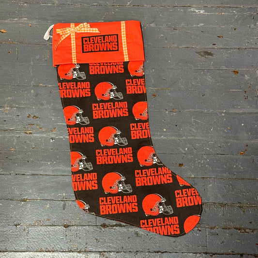 Handcrafted Holiday Stocking NFL Cleveland Browns Football