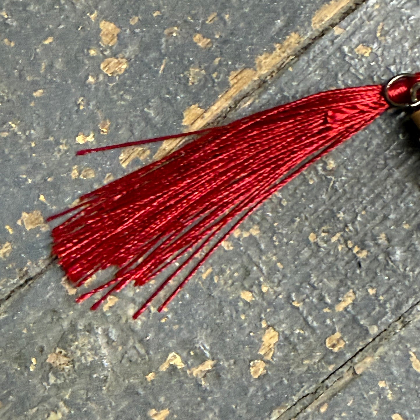 Mustard Seed Faith Tassel Bookmark Floral Cross Red