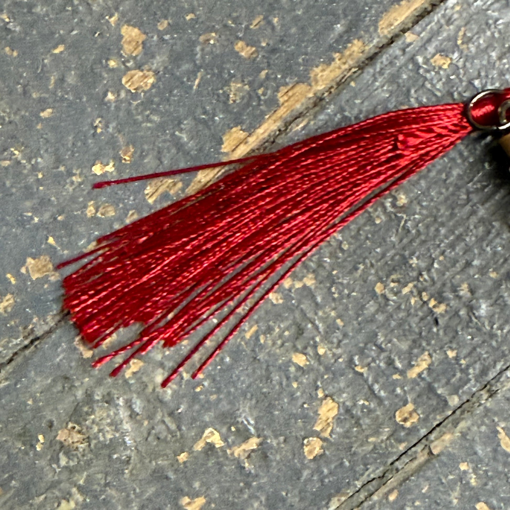 Mustard Seed Faith Tassel Bookmark Floral Cross Red