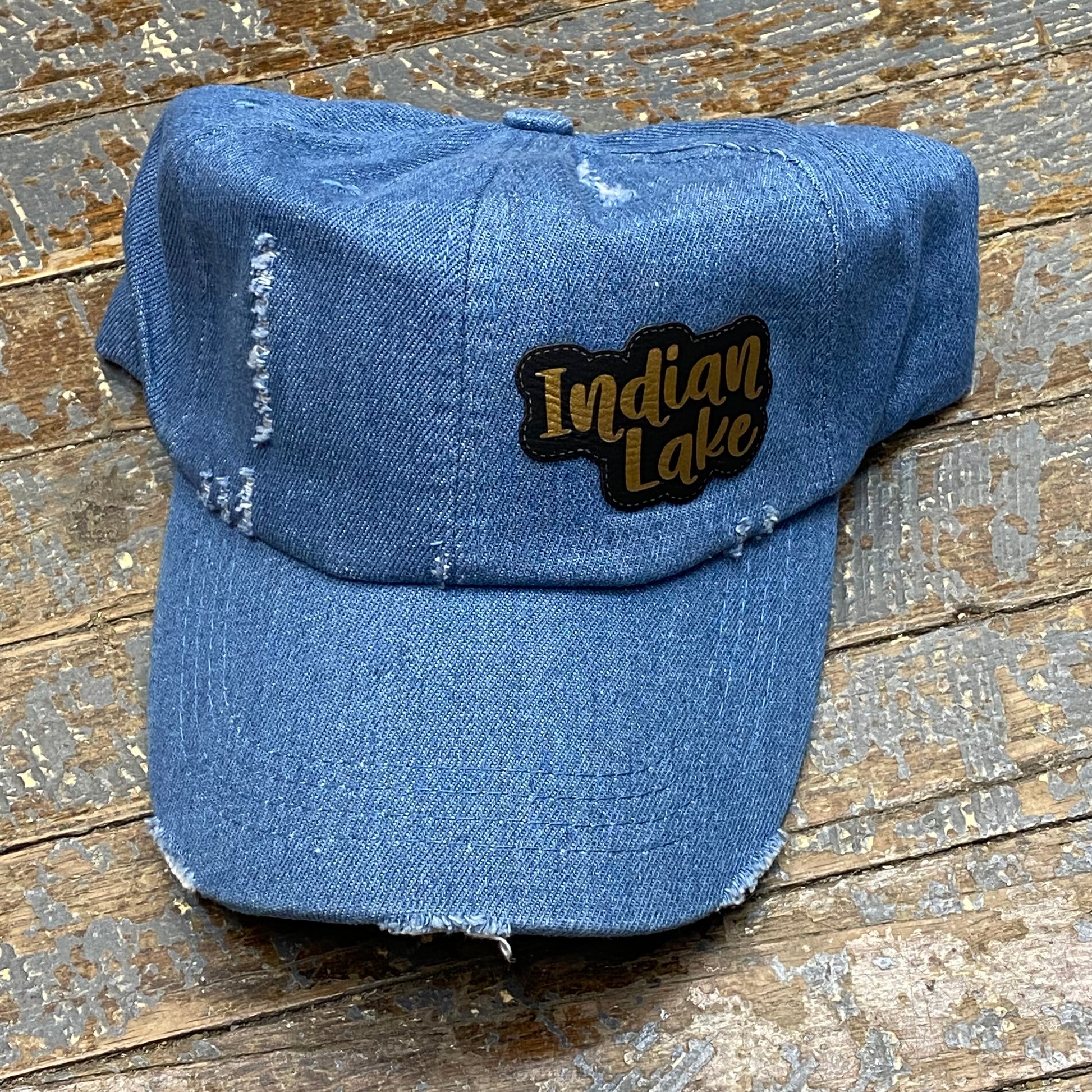 Indian Lake Patch Denim Rugged Ball Cap Hat