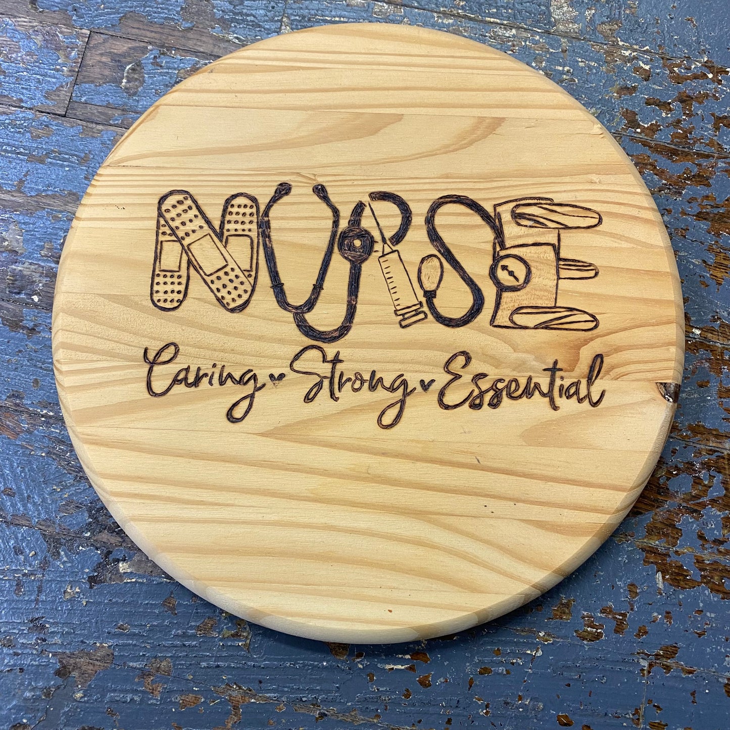 Hand Engraved Wood Wall Sign Nurse