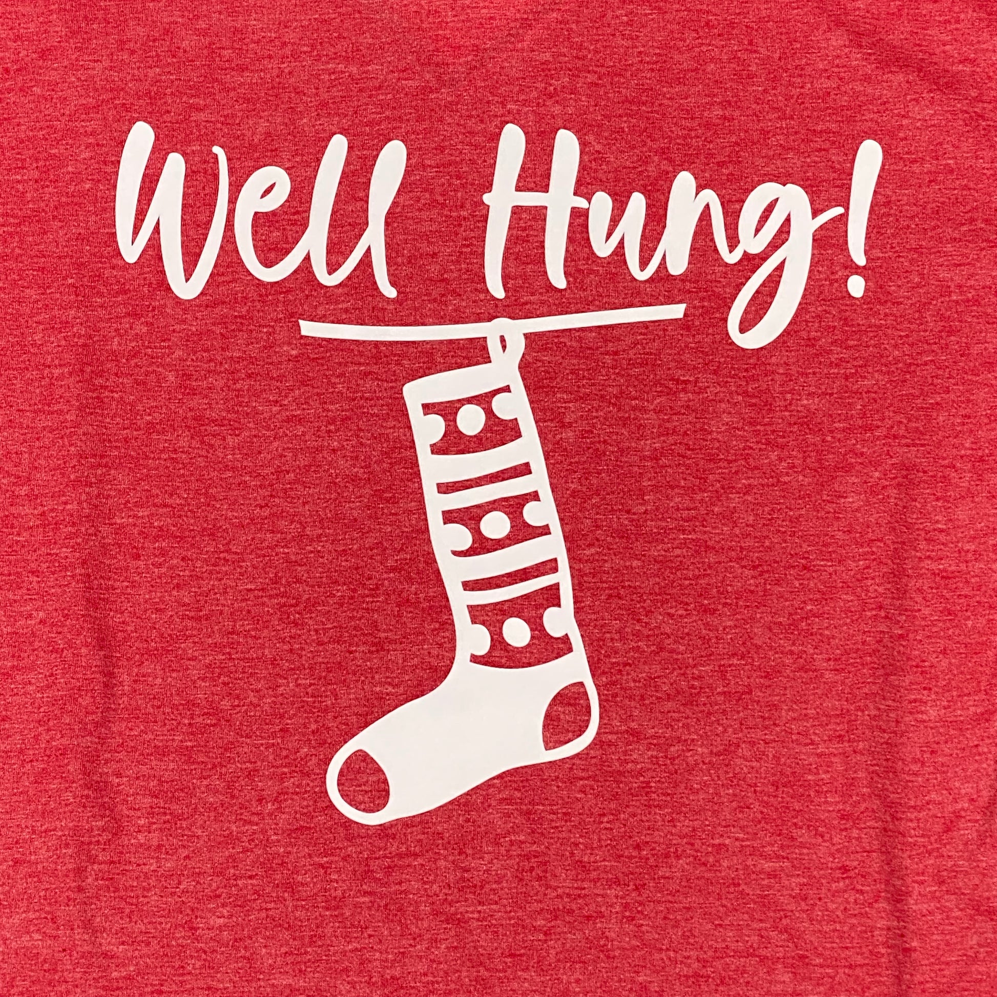 Well Hung Christmas Stocking Graphic Designer Short Sleeve T-Shirt