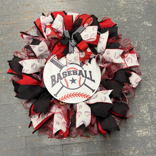 Baseball Seasonal Holiday Wreath Door Hanger