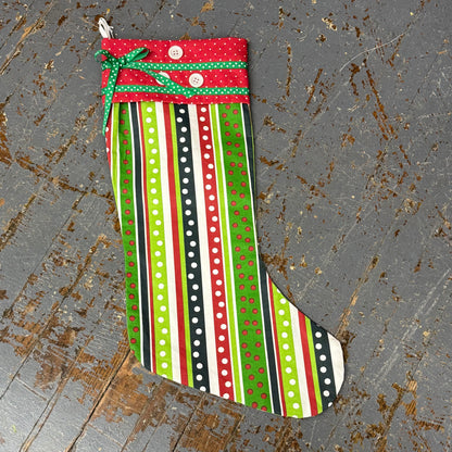 Handcrafted Holiday Stocking Christmas Stripe