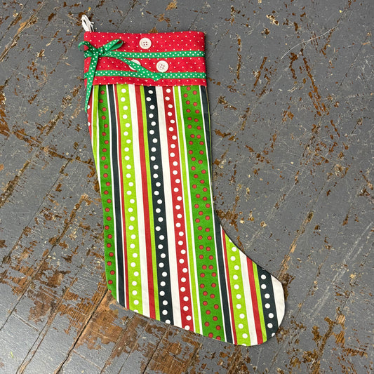 Handcrafted Holiday Stocking Christmas Stripe