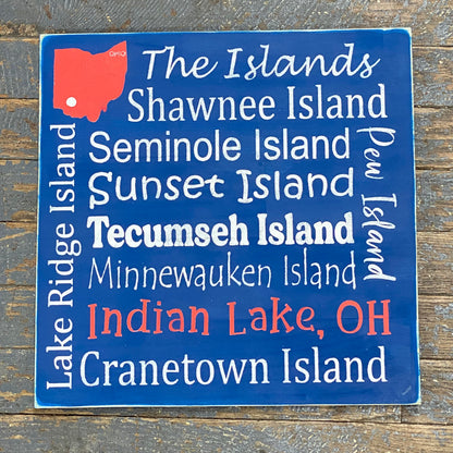 Indian Lake Ohio Destination Sign The Islands Blue