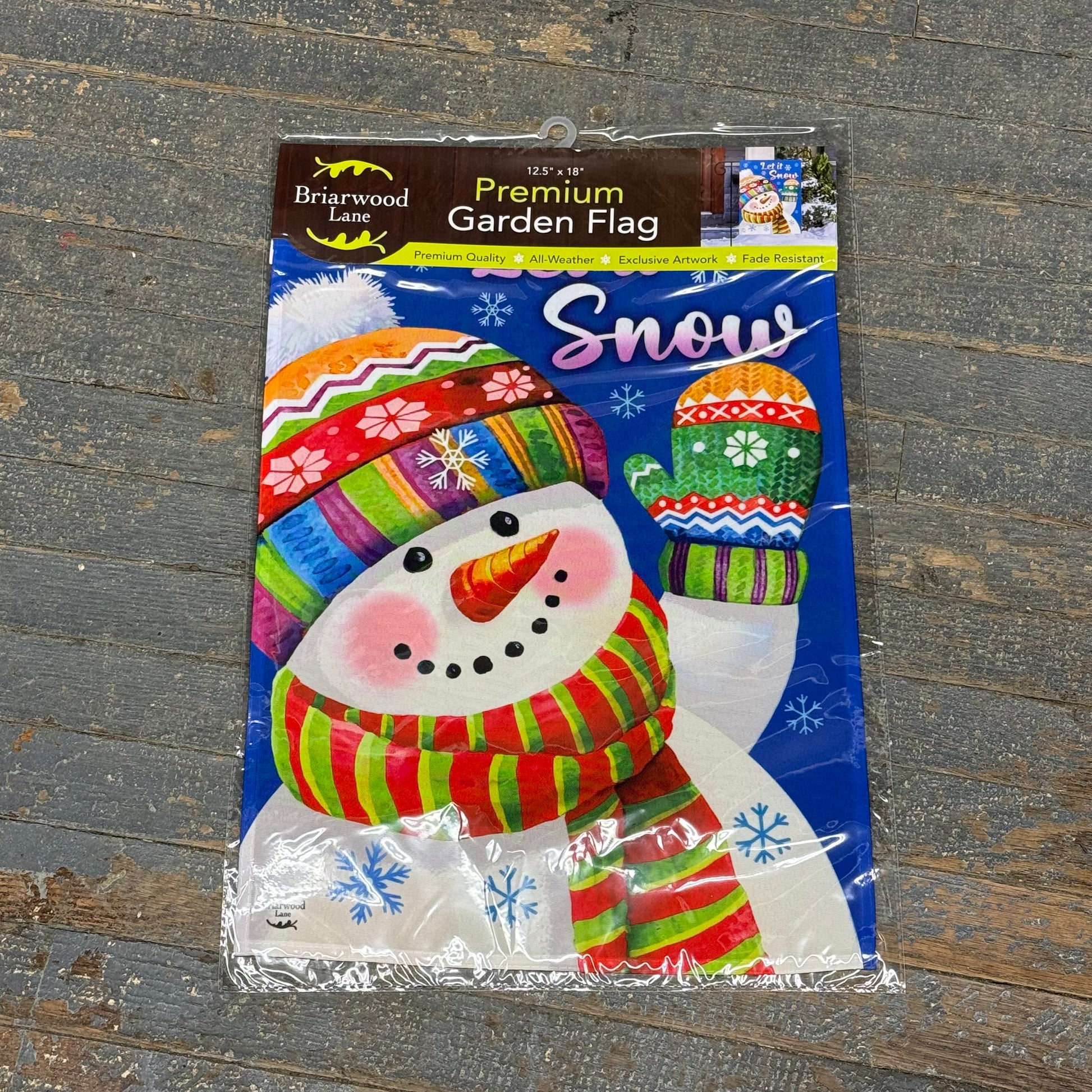 Let It Snow Snowman Holiday Garden Flag