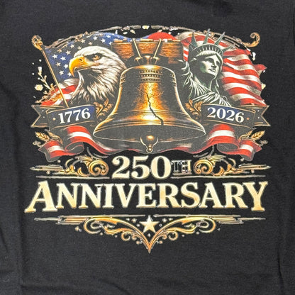 America 250 Liberty Bell Anniversary Black Graphic Designer Short Sleeve T-Shirt