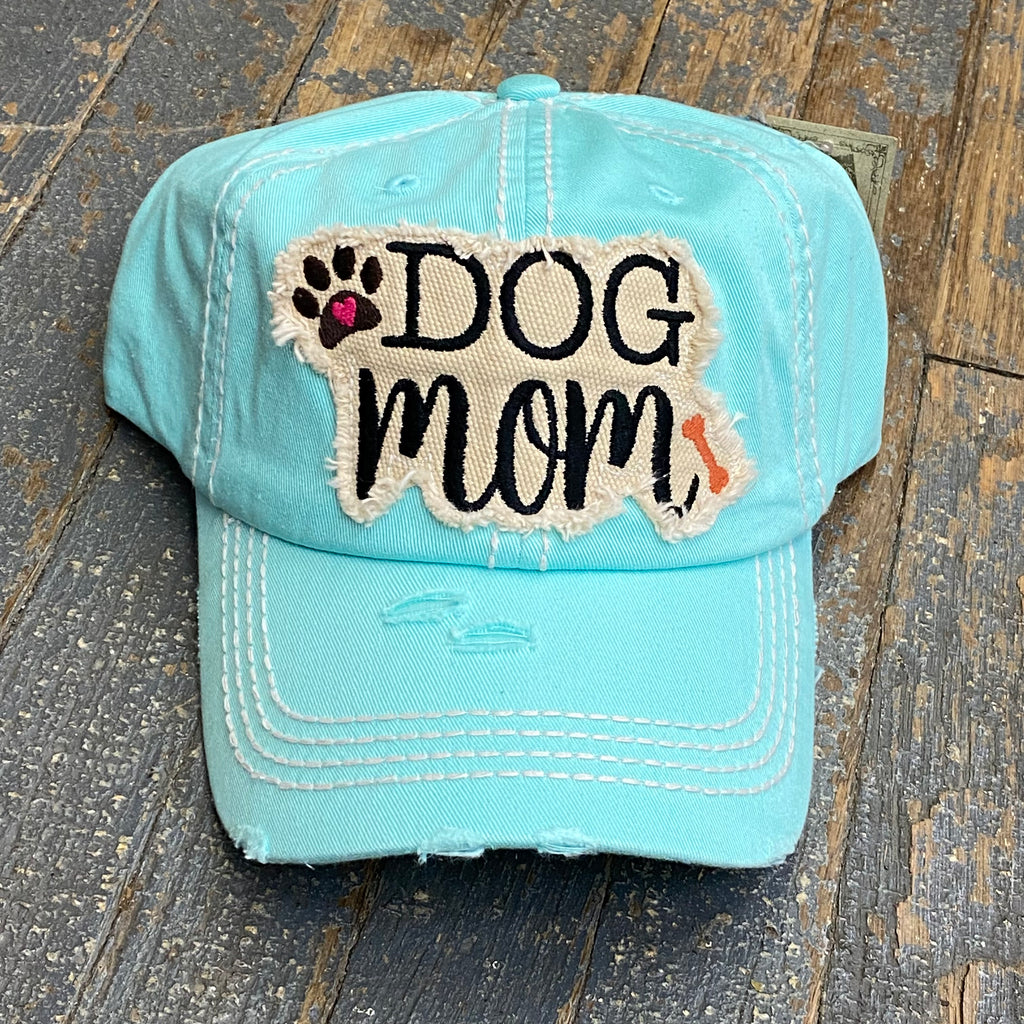 Dog Mom Hat Teal Embroidered Ball Cap
