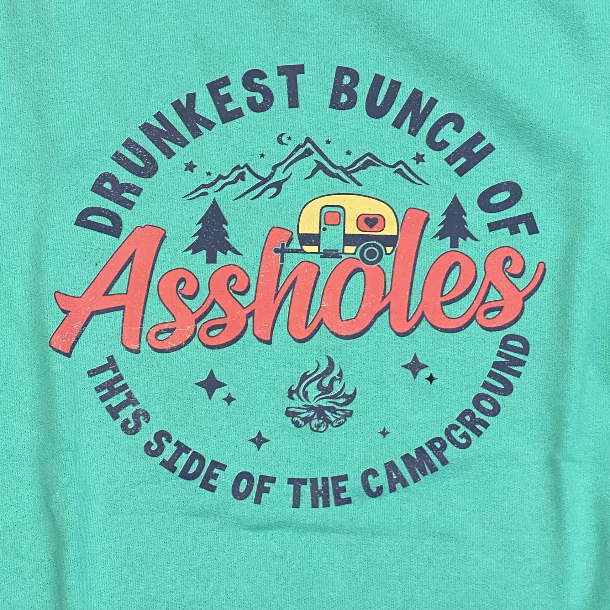 Drunkest Bunch Assholes Campground Graphic Designer Long Sleeve Crewneck Sweatshirt