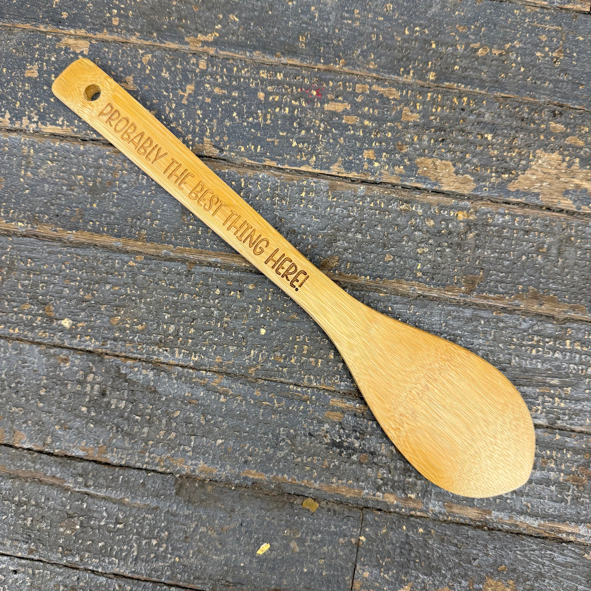 Wood Engraved Kitchen Utensil Chili Soup Spoon Best Thing Here