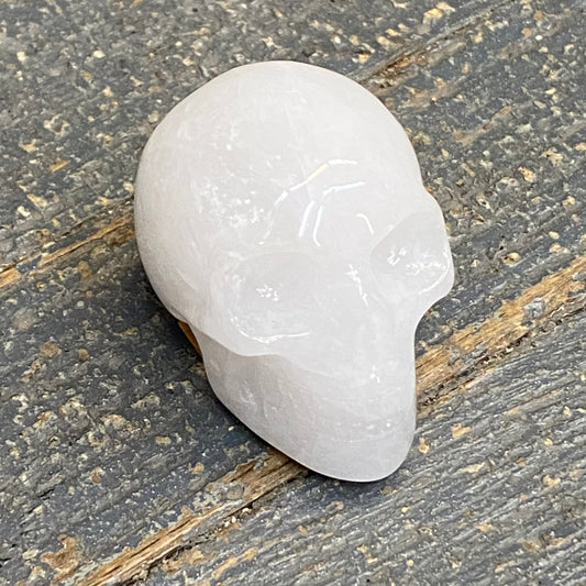 Skull Carving Solid Semiprecious Natural Gemstone Small Snow White Quartz