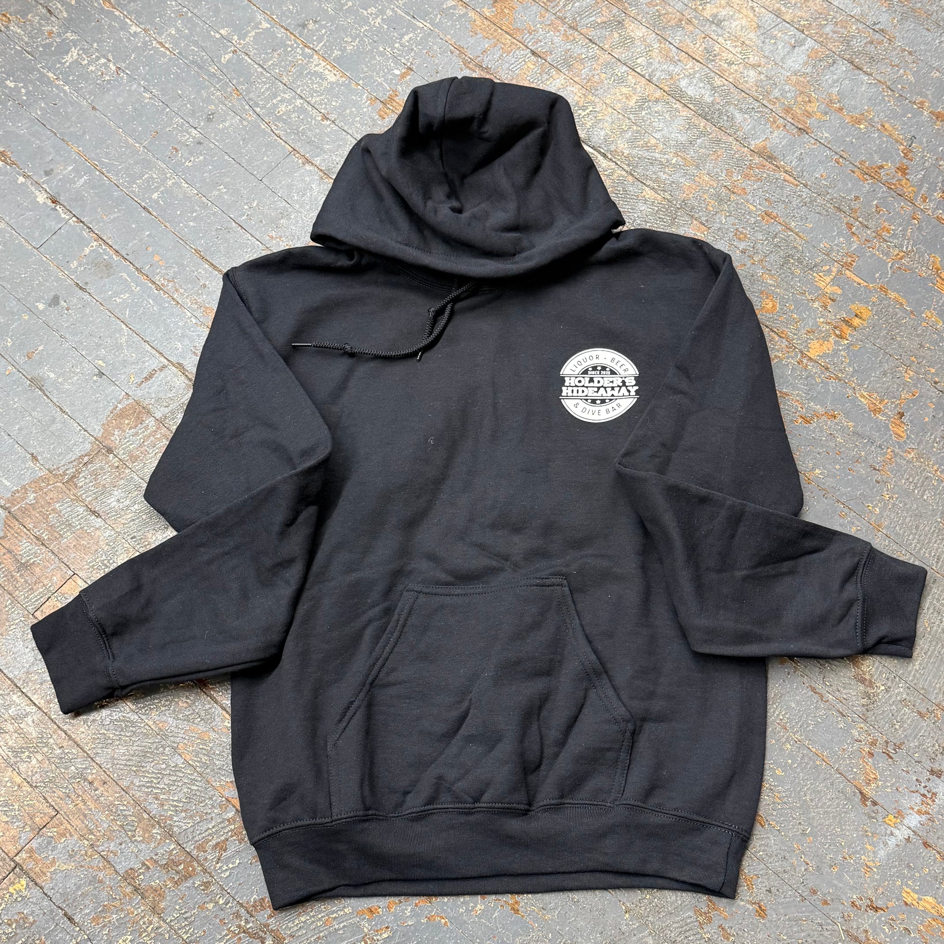 Holders Hideaway Logo Black Hoody Graphic Designer Sweatshirt