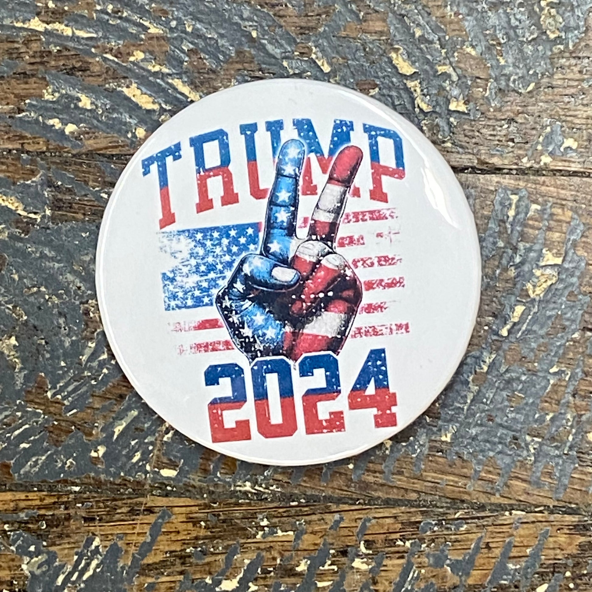 Trump 2024 American Flag Peace Presidential Button