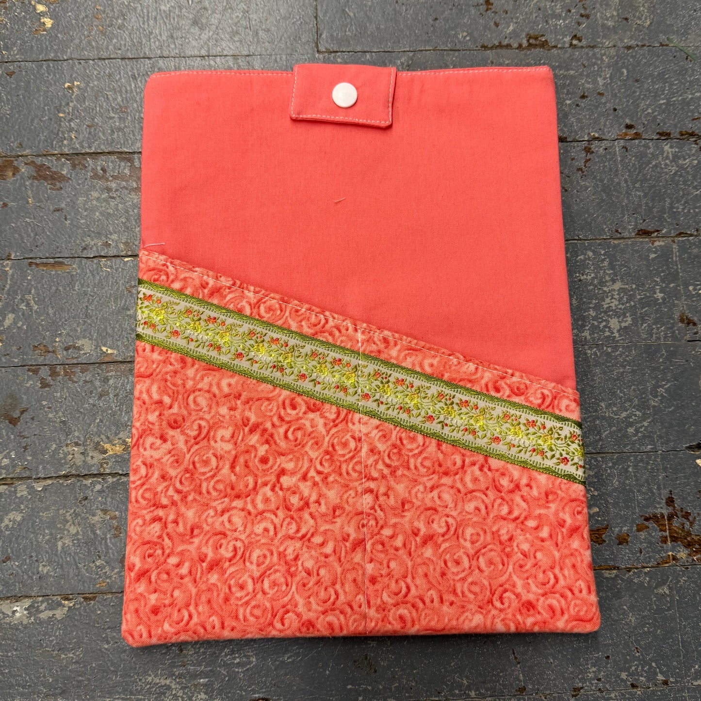 Handmade Fabric Cloth Tablet Holder Misc Orange Coral