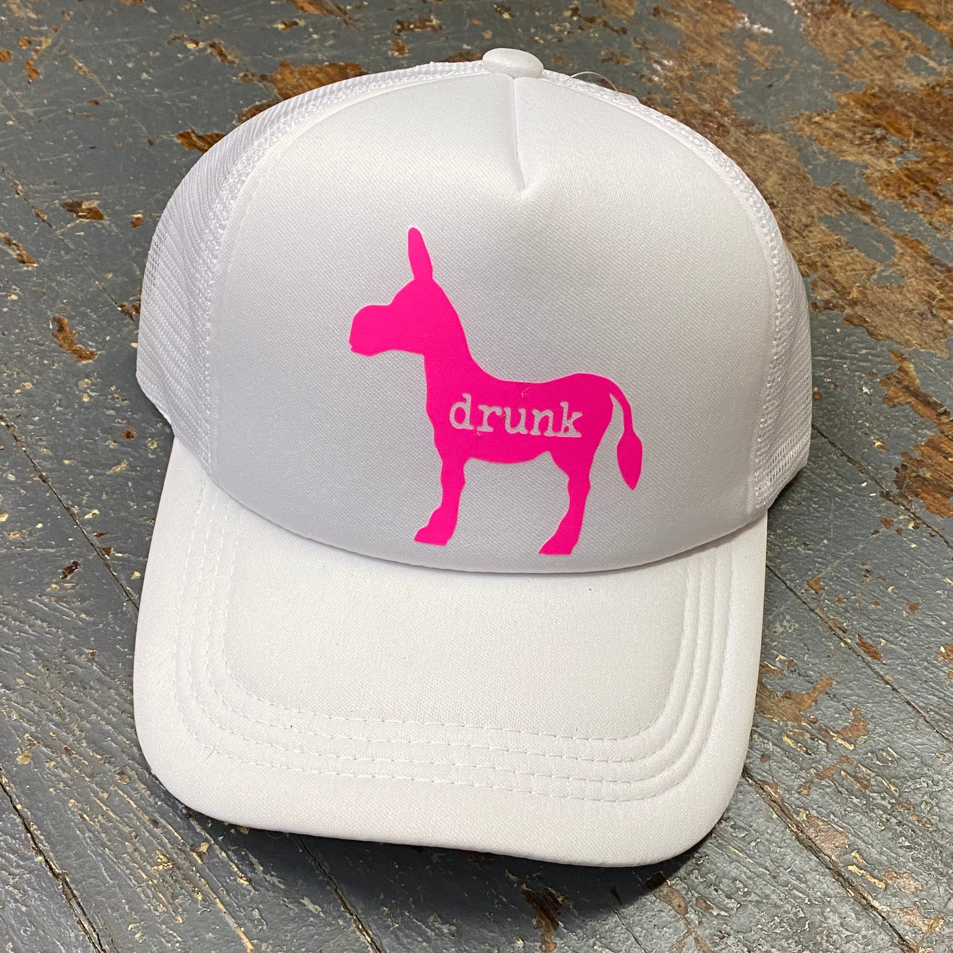 Drunk Ass Donkey Soft Trucker Ball Cap White