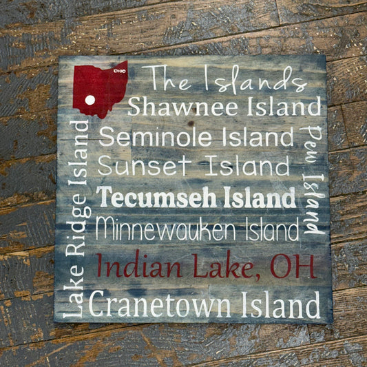 Indian Lake Ohio Destination Sign The Islands Blue