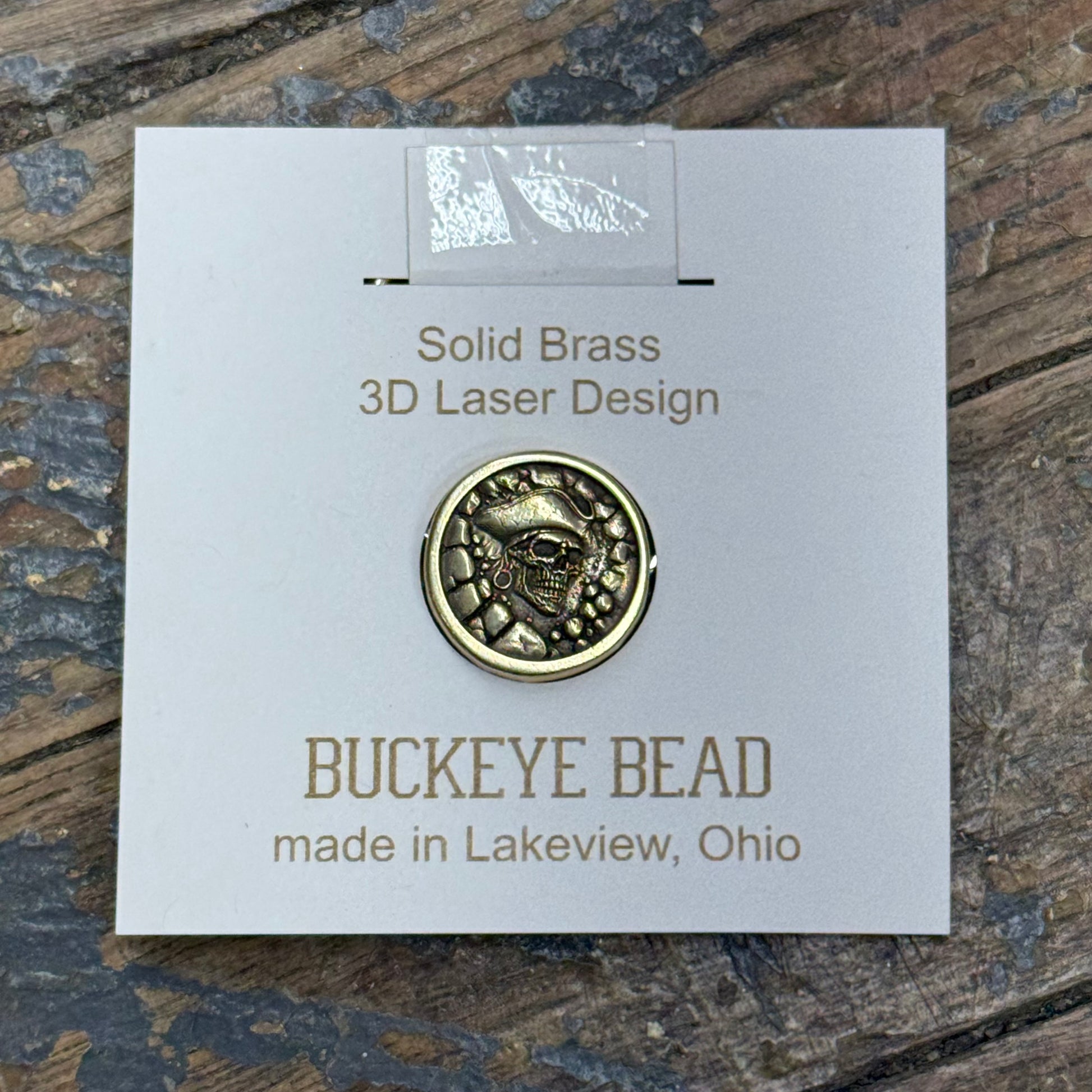 Pirate Design Bead Brass Spacer Mini Coin Medallion