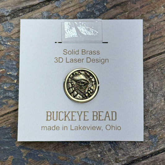 Pirate Design Bead Brass Spacer Mini Coin Medallion