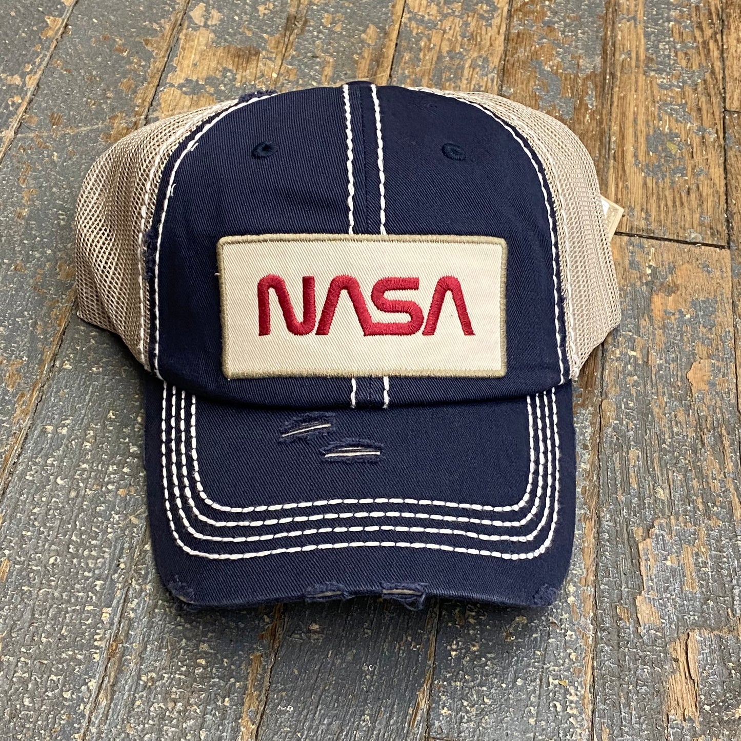 NASA Rugged Navy Embroidered Ball Cap