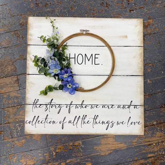 Hand Painted Wooden Sign Home Story Collection Love