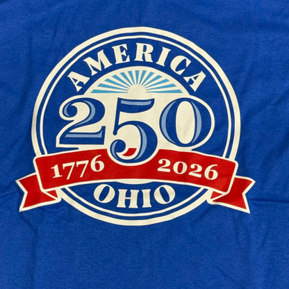 America 250 Ohio Blue Graphic Designer Short Sleeve T-Shirt